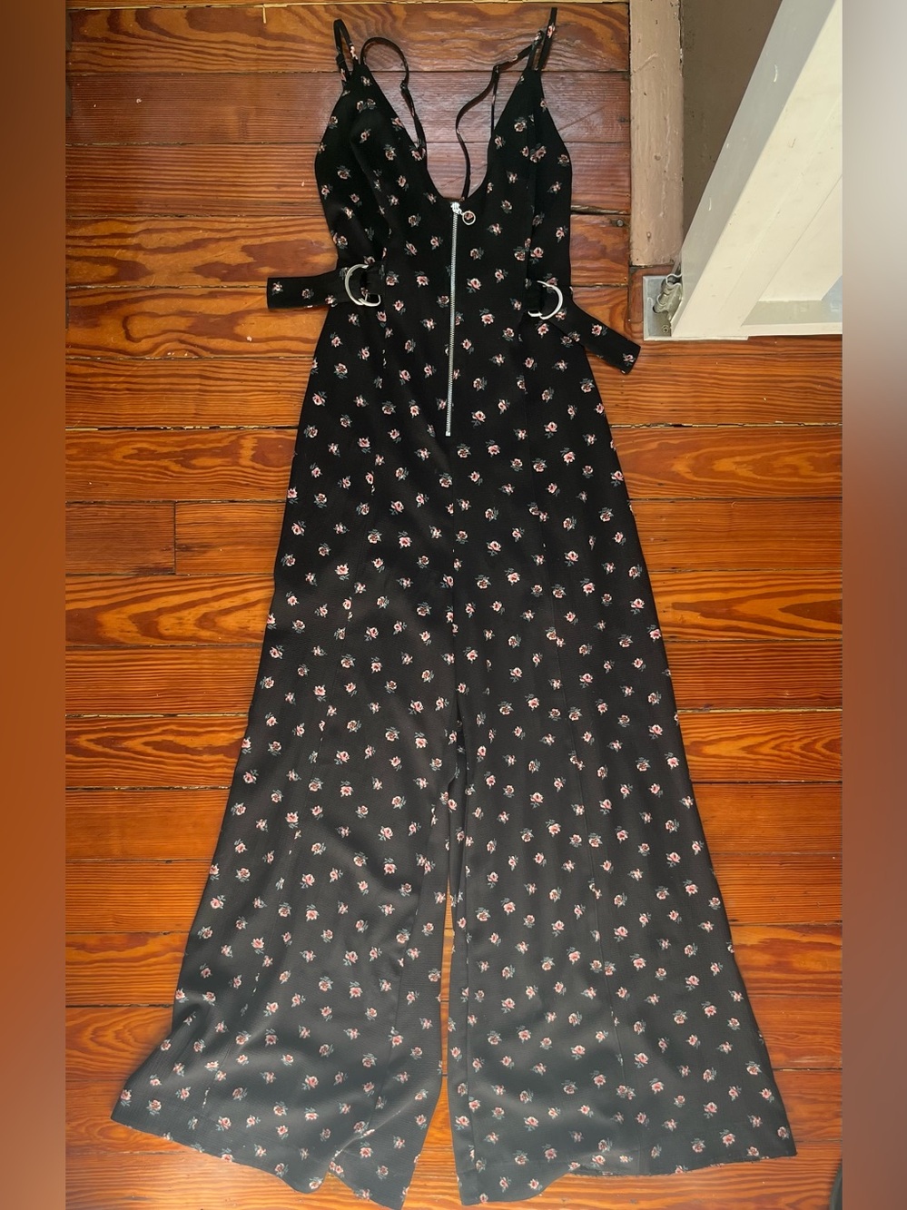 Free People Wide Leg Floral Jumpsuit with Spaghetti Straps
